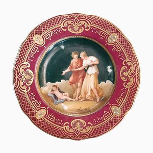 Plato Cupido u Cephisa de porcelana, siglo XIX