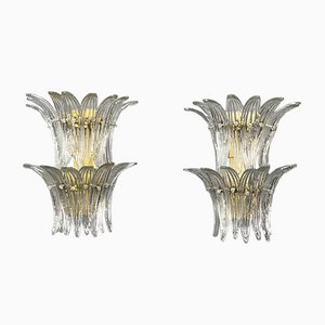 Palmette Wall Lamps from Barovier & Toso, Murano, Italy, 1970s, Set of 2