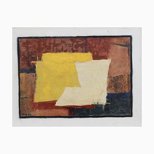 Georges Vince, Abstract Composition, 1960s, Oil on Panel, Framed