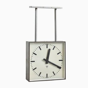 Vintage Double Sided Clock from Pragotron, Czechia, 1950s