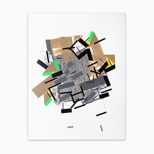 Philippe Halaburda, Into the Faiinn 6, 2021, Acrylique, Feutre Coloré et Ruban Coloré sur Papier