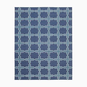 Tapis Dhurrie Bleu