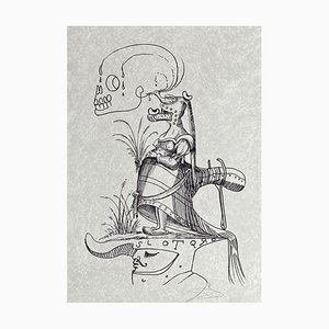 Salvador Dali, Les Songes drolatiques de Pantagruel XIV, 1973, Litografia su carta giapponese