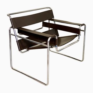 Butaca Wassily Bauhaus vintage de Marcel Breuer para Gavina, años 70