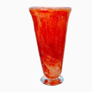 Vaso in vetro arancione-rosso di Daniel Gheys