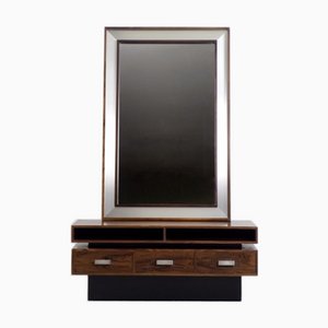 Scandinavian Rosewood Dressing Table with Oblong Mirror, 1970s, Set of 2