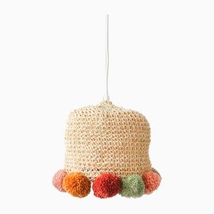 Lampada in corda con pompon – Terracotta Vibes