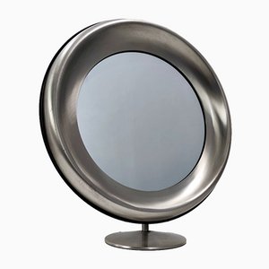 Brass Round Anodized Vanity Mirror by Sergio Mazza, Italy, 1970s