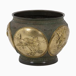 Cache-Pot Style Chinois en Bronze, 1880s