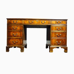Antique Style Desk with Leather Inset