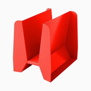 Porte-Revues Adler Sculptural en Métal Rouge par Adolfo Abejon