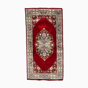 Small Vintage Silk Turkish Rug