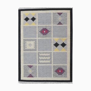 Scandinavian Style Handwoven Flat Kilim Rug