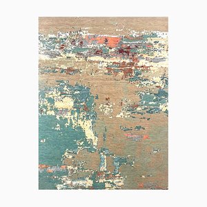 Modern Hand Knotted Abstract Style Rug