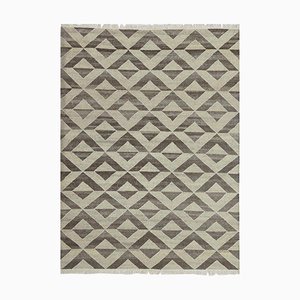 Scandinavian Style Handwoven Flat Kilim Rug