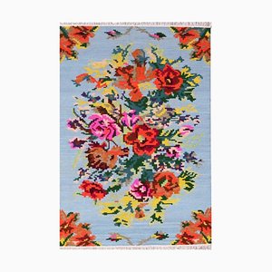 Bessarabian Style Floral Flat Kilim Rug