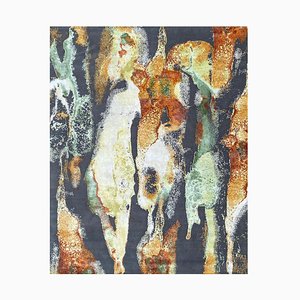 Modern Hand Knotted Abstract Style Rug