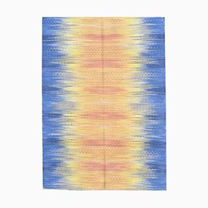 Ikat Style Handwoven Cotton Kilim Rug