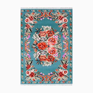 Bessarabian Style Floral Flat Kilim Rug