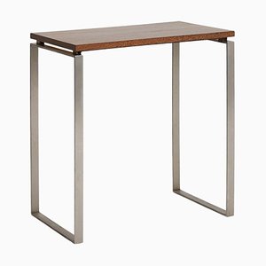 Modernist Steel and Palmwood Console Table