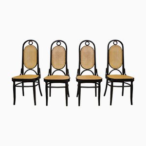 Thonet Stühle aus gebogenem Buchenholz und Wiener Sitz aus Stroh, 1980er, 4er Set