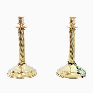 Brass Candlesticks from Lecellier Villedieu, Set of 2