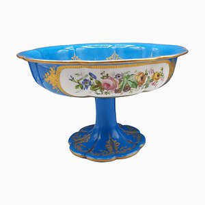 Hand Painted Romantic Escene Plate in Sevres Porcelain with Stand