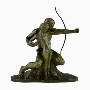 Gennarelli, Art Deco Bogenschütze Skulptur, 1930, Bronze