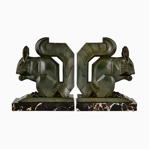 Large Art Deco Squirrel Bookends by Max Le Verrier, 1930s, Set of 2