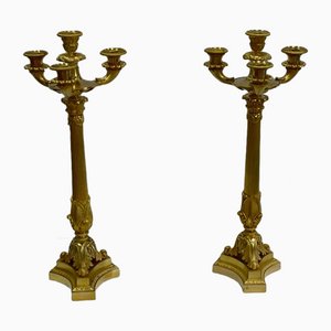 Candelabro in bronzo dorato, inizio XIX secolo