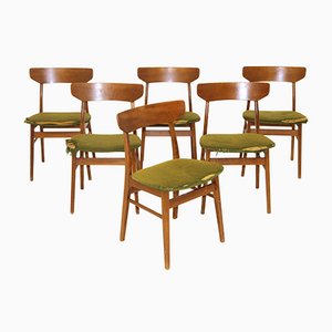 Chaises en Teck, Danemark, 1960s, Set de 6