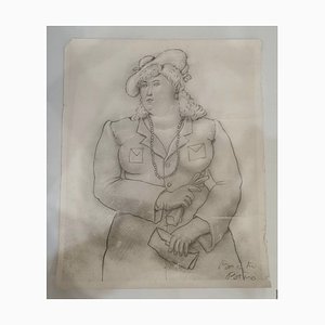 Fernando Botero, Femme, Lápiz sobre papel