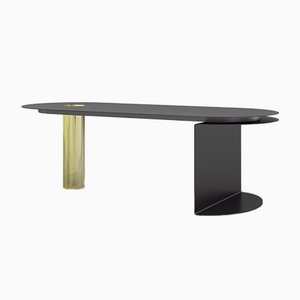 LANGE(R)TISCH Table in Anodized Aluminum with Acrylic Base by Morphine Collective and BureauL