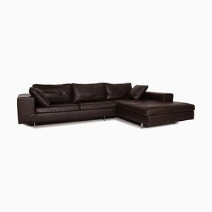 Who's Perfect Leather Brown Corner Sofa