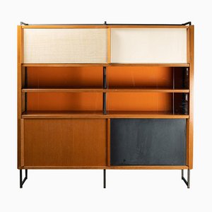 Bookcase in Oak and Metal by Georges Frydman, 1970s