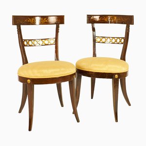 Louis XVI Early Classicist Klismos Chairs, Italy, Late 18th Century, Set of 2