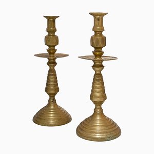 French Bronze Candle Holders, 1940, Set of 2