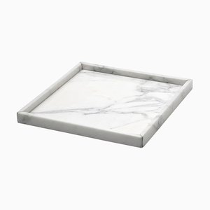 Square White Carrara Marble Tray