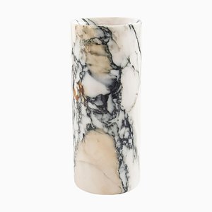 Cylindrical Paonazzo Marble Vase