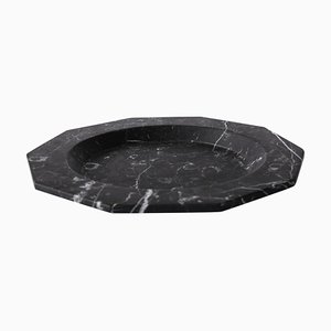 Dinner Plate in Satin Black Marquina Marble