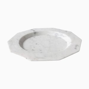 Plato de mármol de Carrara blanco satinado