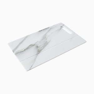 White Carrara Marble Asymmetrical Chopping Board