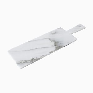 Tabla de cortar grande de mármol de Carrara blanco
