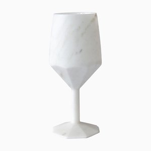 White Carrara Marble Cocktail Glass by Fiammetta V.