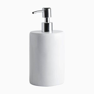 Rounded Soap Dispenser in White Carrara Marble