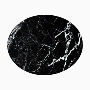 Plato para queso redondo de mármol negro