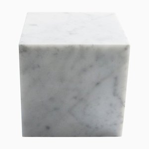 Pisapapeles decorativo grande de mármol de Carrara blanco