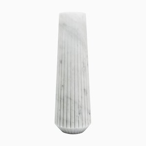 High Vase in White Carrara Marble