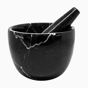 Small Black Marble Mortar and Pestle, Set of 2