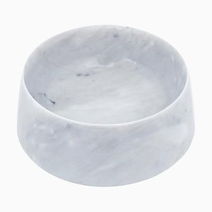 Medium White Carrara Marble Cat or Dog Bowl